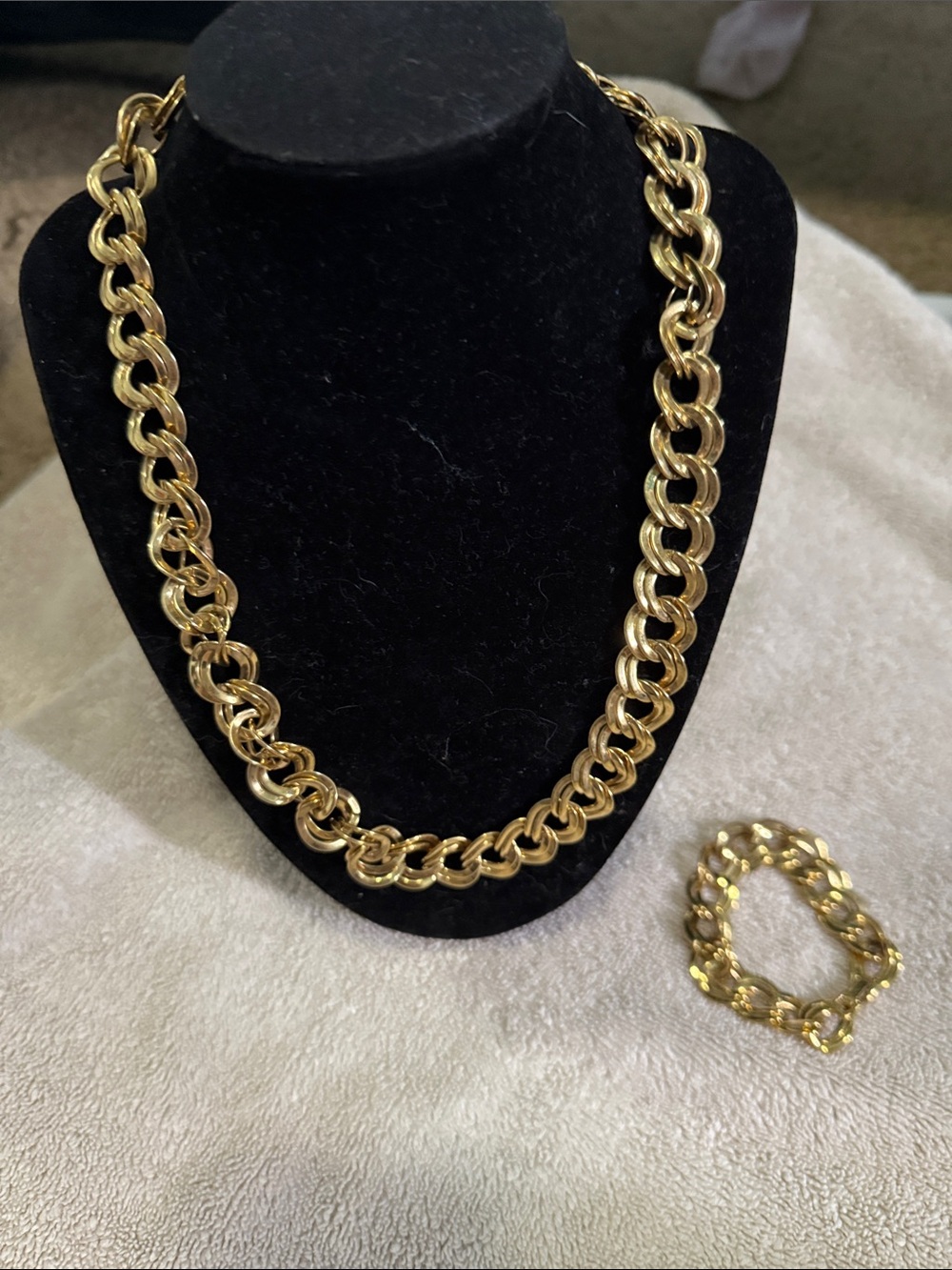 Monet Gold-Tone Chunky Curb Chain Necklace and Bracelet Set